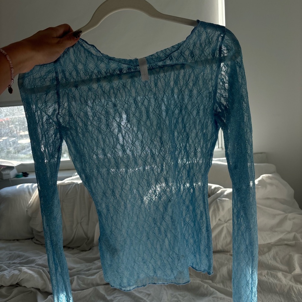 Blue lace top from uo:) - Picture 3 of 3